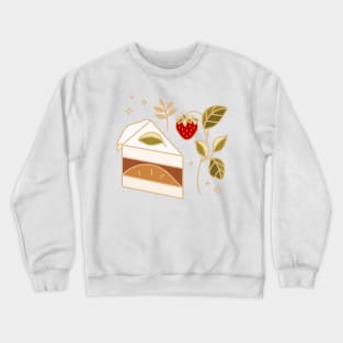 Chocolate cake and strawberry plant Crewneck Sweatshirt